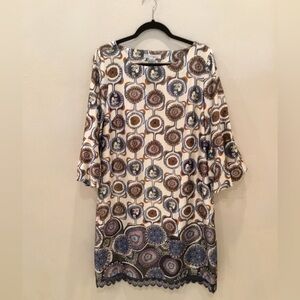 Blue and copper dress size 12 excellent condition.